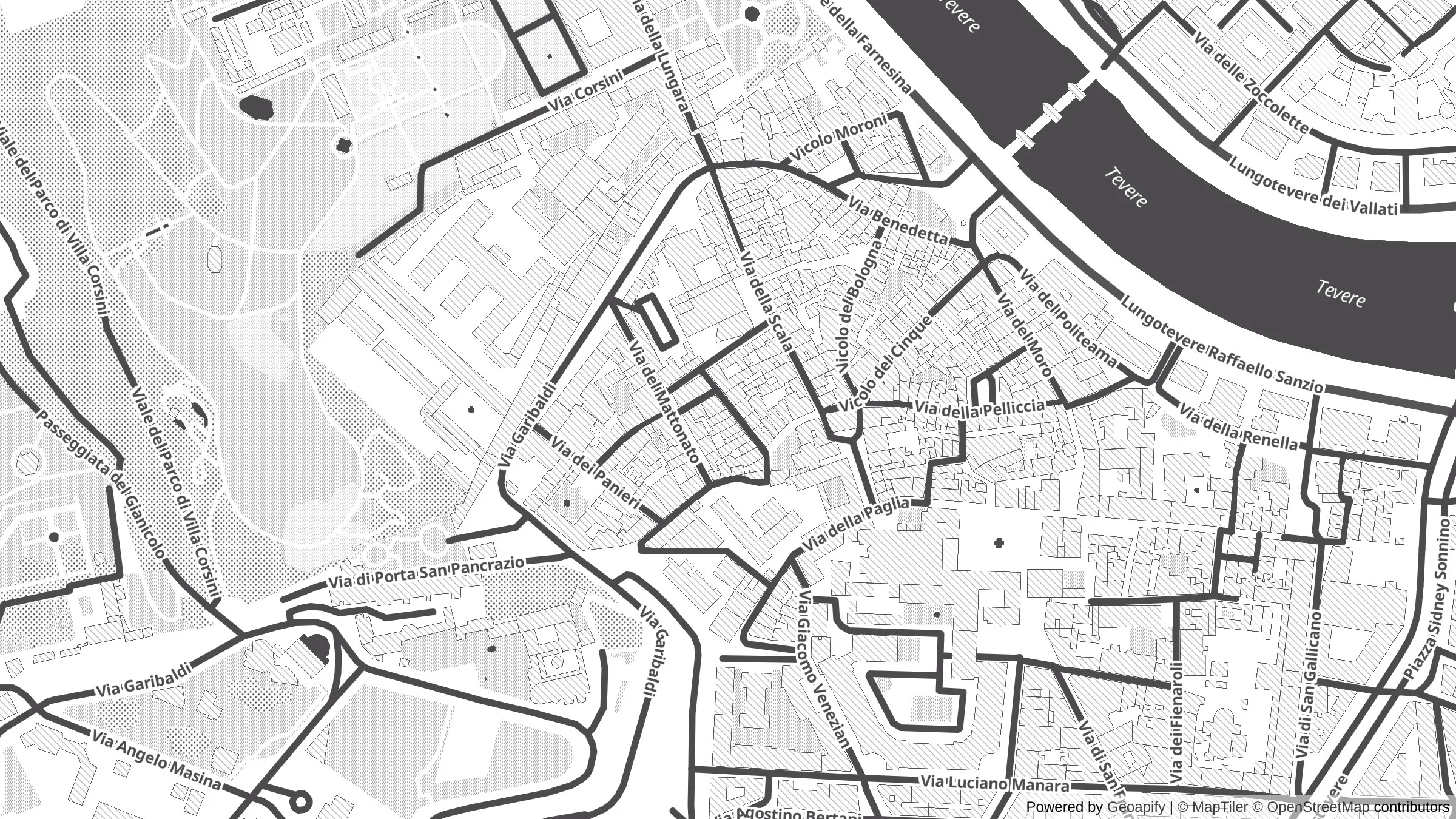Trastevere, Roma — on the west bank of the Tiber, facing the historic centre. The exact address is shared on confirmation.
